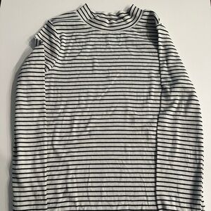 Cat & Jack Black and White Striped Long Sleeve Tee
